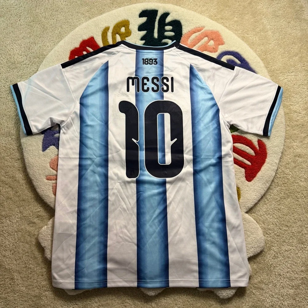 Adidas Argentina Messi 10 World Cup 2022 Champions Jersey Blue White XL New